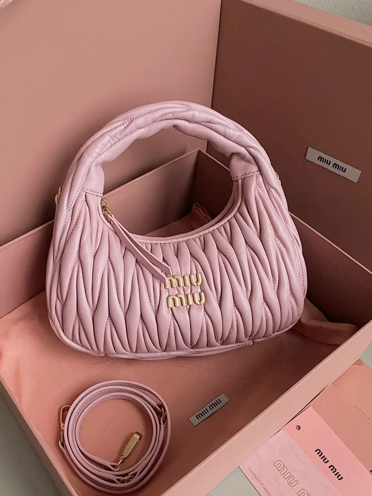 Miu Miu Matelassé Mini Hobo Bag Pink